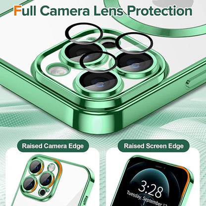 Coque MagSafe pour Apple iPhone 12 Pro Max, Techsuit, Luxury Crystal, Vert Clair