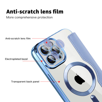 Coque MagSafe pour Apple iPhone 12 Pro Max, Techsuit, SmartMag Book, Bleu