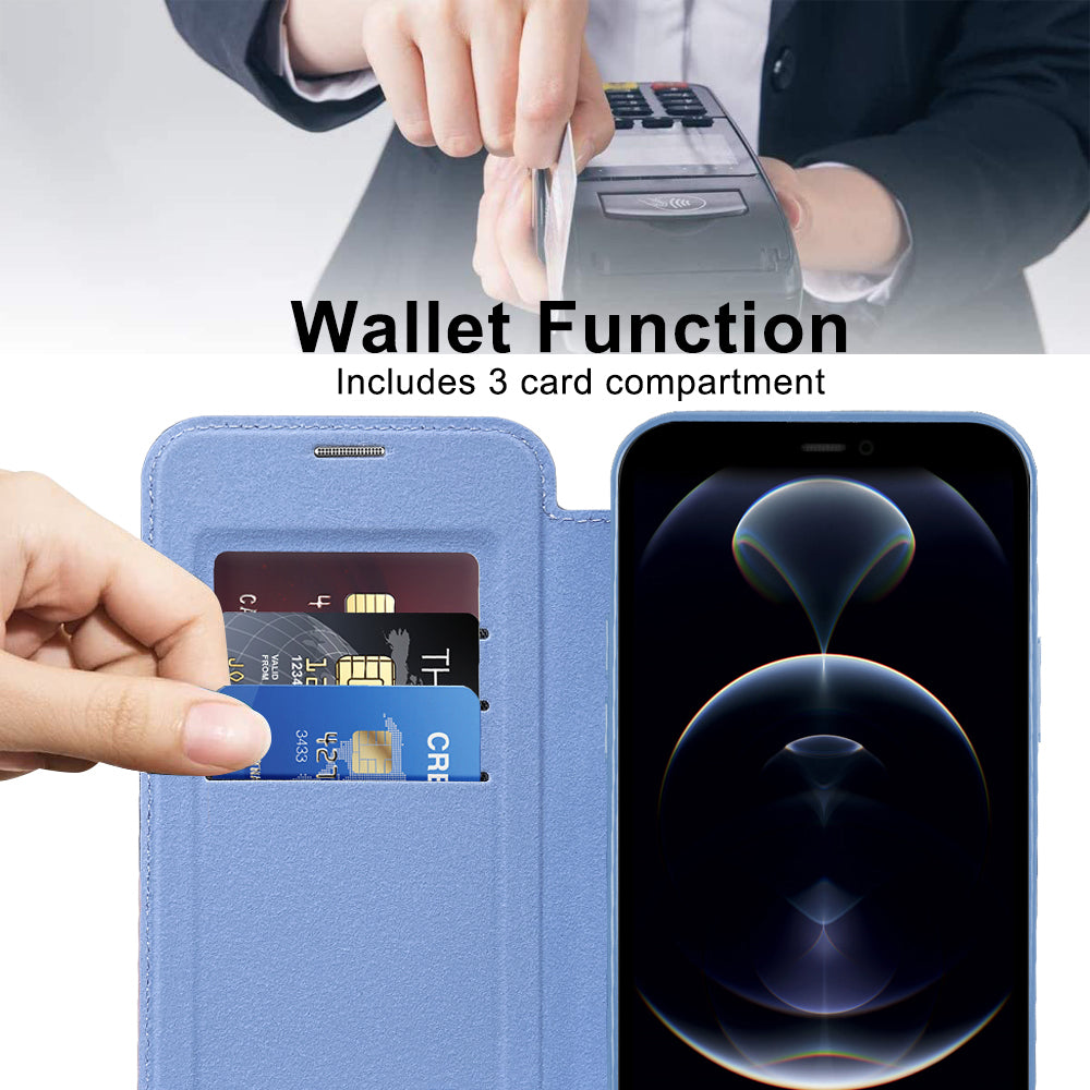 Coque MagSafe pour Apple iPhone 12 Pro Max, Techsuit, SmartMag Book, Bleu