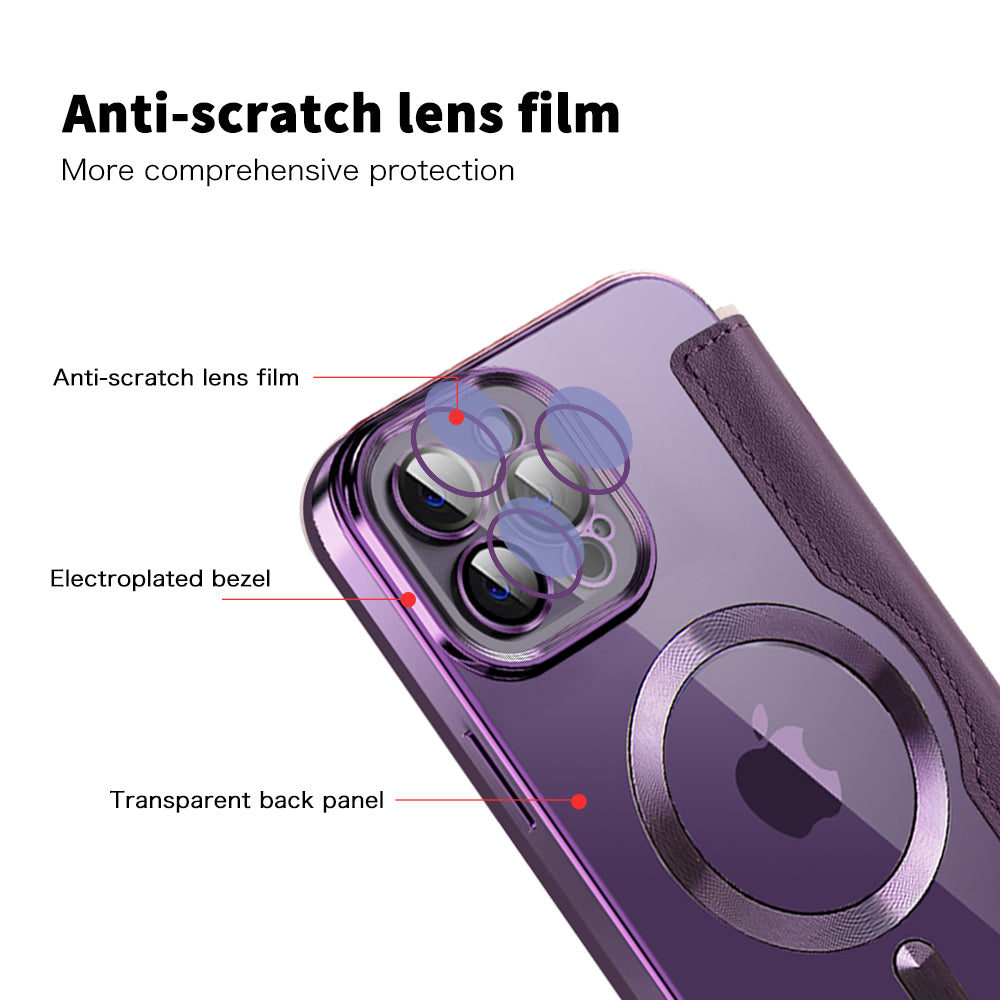 MagSafe Case for Apple iPhone 12 Pro Max, Techsuit, SmartMag Book, Purple