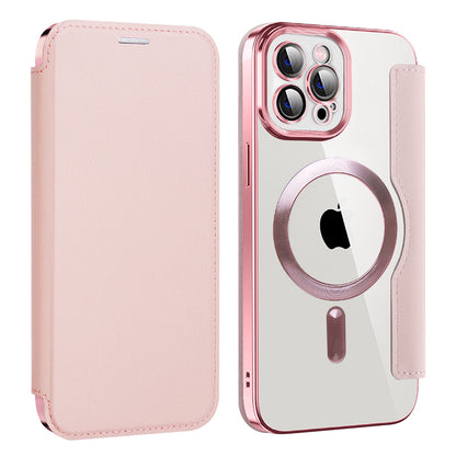 MagSafe Case for Apple iPhone 12 Pro Max, Techsuit, SmartMag Book, Pink