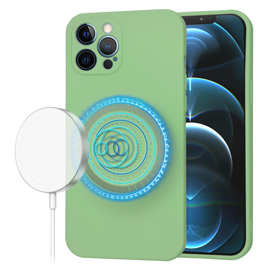Coque MagSafe pour Apple iPhone 12 Pro Max, Techsuit, SoftFlex, Vert Clair