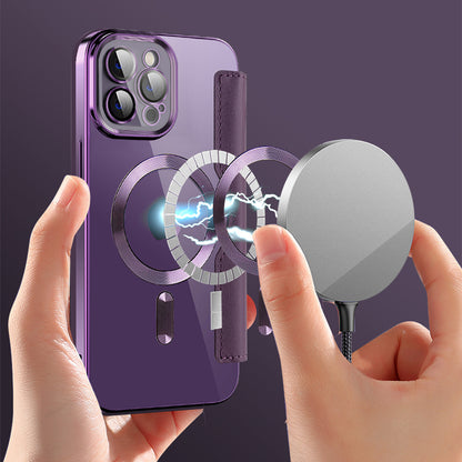 MagSafe Case for Apple iPhone 12 Pro, Techsuit, SmartMag Book, Purple