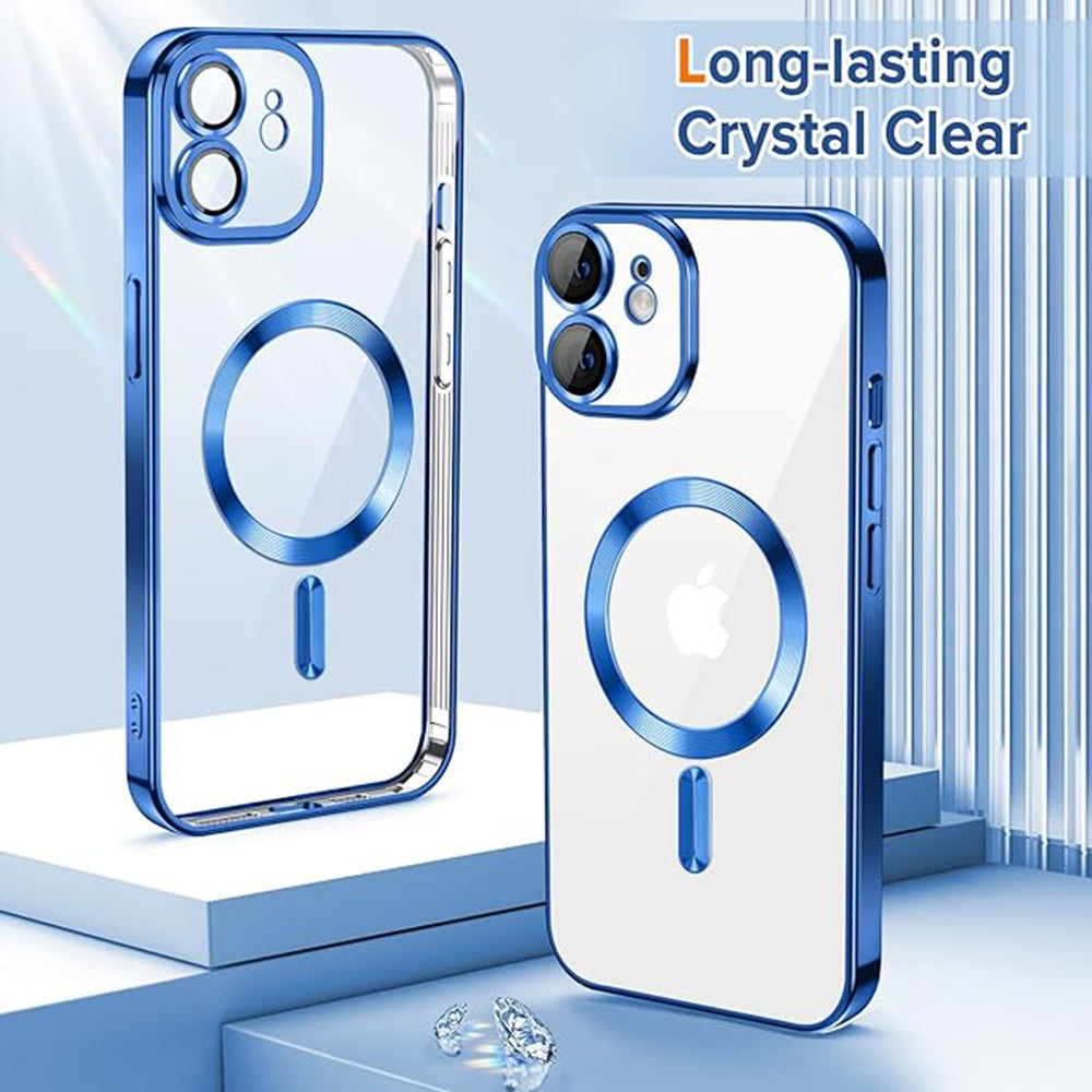 MagSafe Case for Apple iPhone 12, Techsuit, Luxury Crystal, Dark Blue