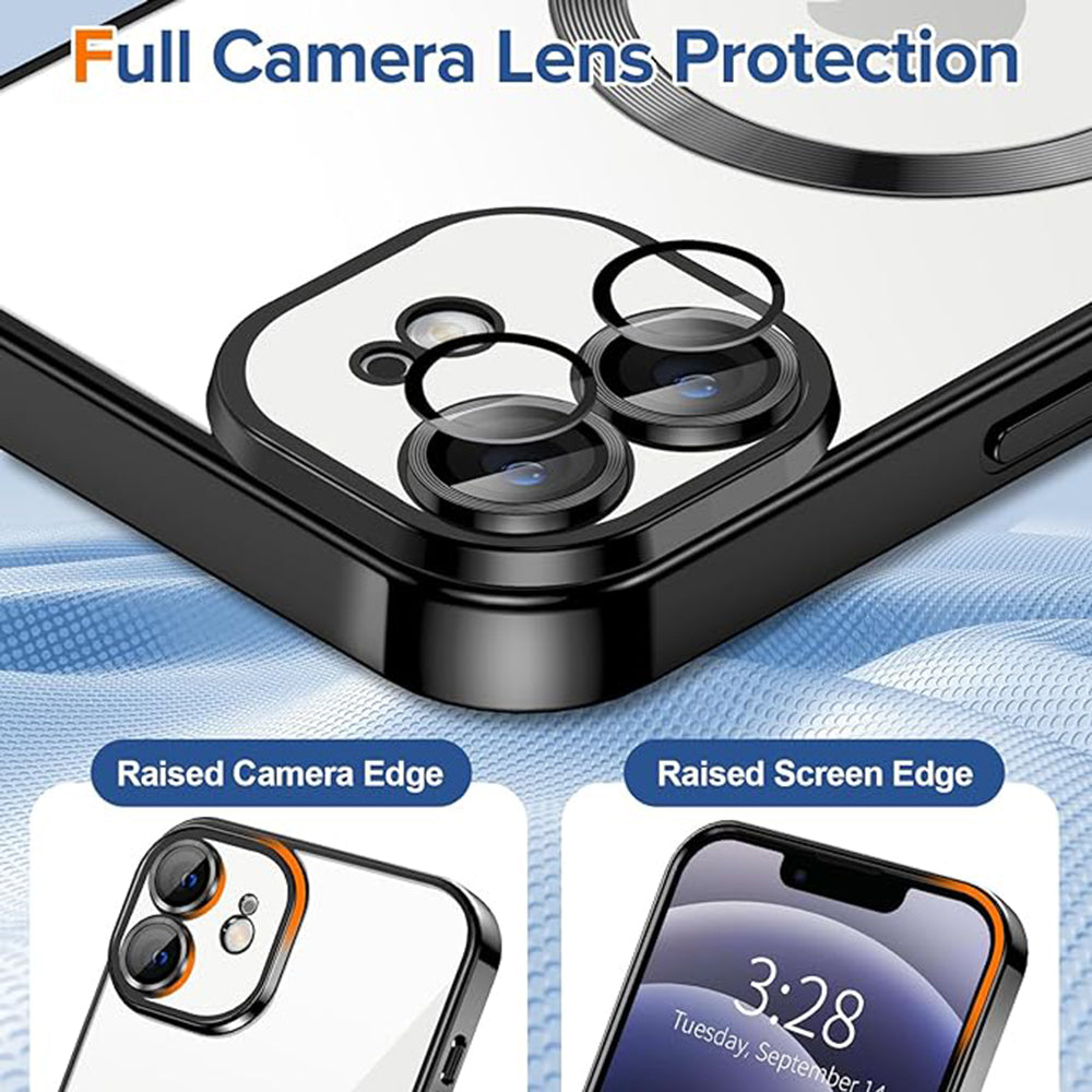 MagSafe Case for Apple iPhone 12, Techsuit, Luxury Crystal, Black