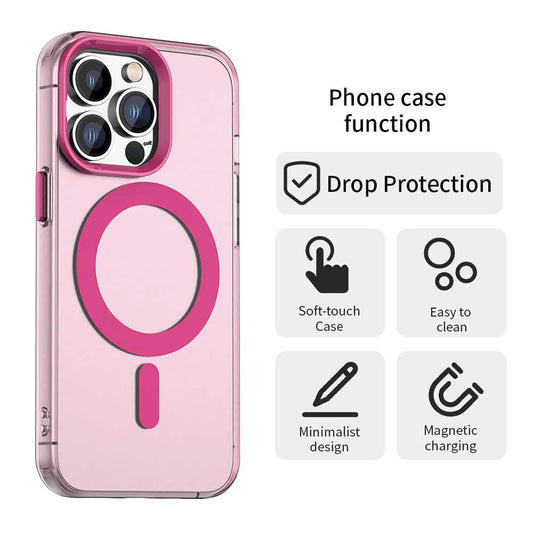 Coque MagSafe pour Apple iPhone 13 Pro Max, Techsuit, CandyCase, Rose
