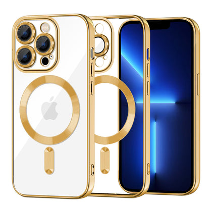 Coque MagSafe pour Apple iPhone 13 Pro Max, Techsuit, Luxury Crystal, Dorée