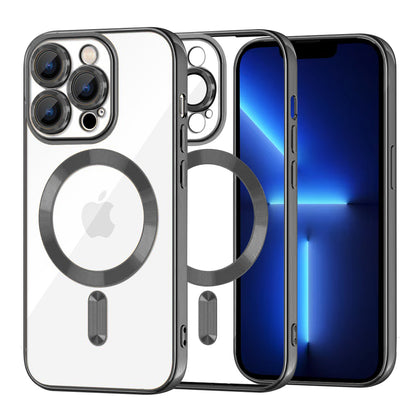 Coque MagSafe pour Apple iPhone 13 Pro Max, Techsuit, Luxury Crystal, Noire