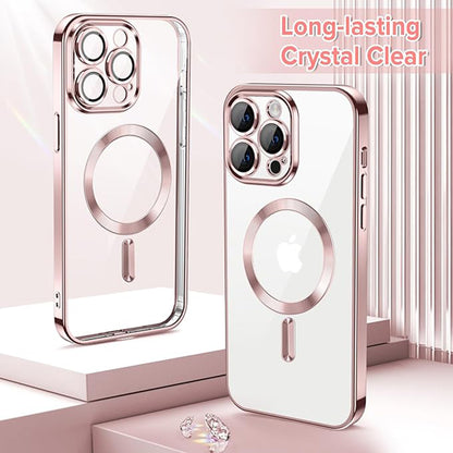 Coque MagSafe pour Apple iPhone 13 Pro Max, Techsuit, Luxury Crystal, Rose