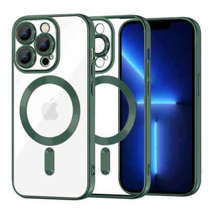 Coque MagSafe pour Apple iPhone 13 Pro Max, Techsuit, Luxury Crystal, Vert Foncé