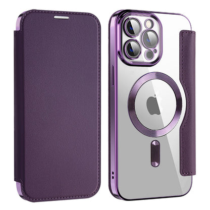 Coque MagSafe pour Apple iPhone 13 Pro Max, Techsuit, SmartMag Book, Violet