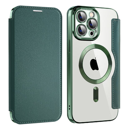 Coque MagSafe pour Apple iPhone 13 Pro Max, Techsuit, SmartMag Book, Vert