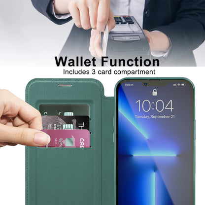 Coque MagSafe pour Apple iPhone 13 Pro Max, Techsuit, SmartMag Book, Vert