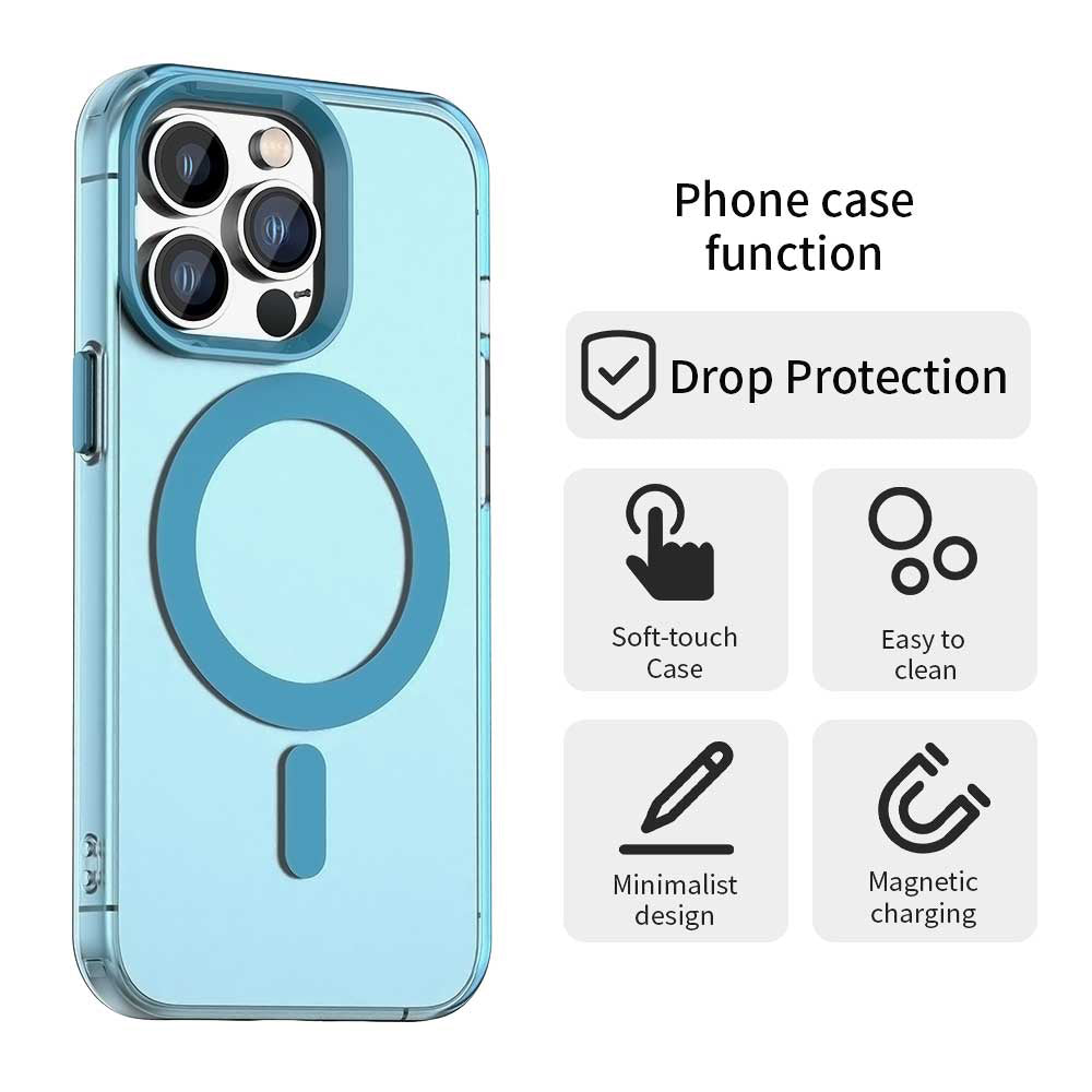 Coque MagSafe pour Apple iPhone 13 Pro, Techsuit, CandyCase, Bleue