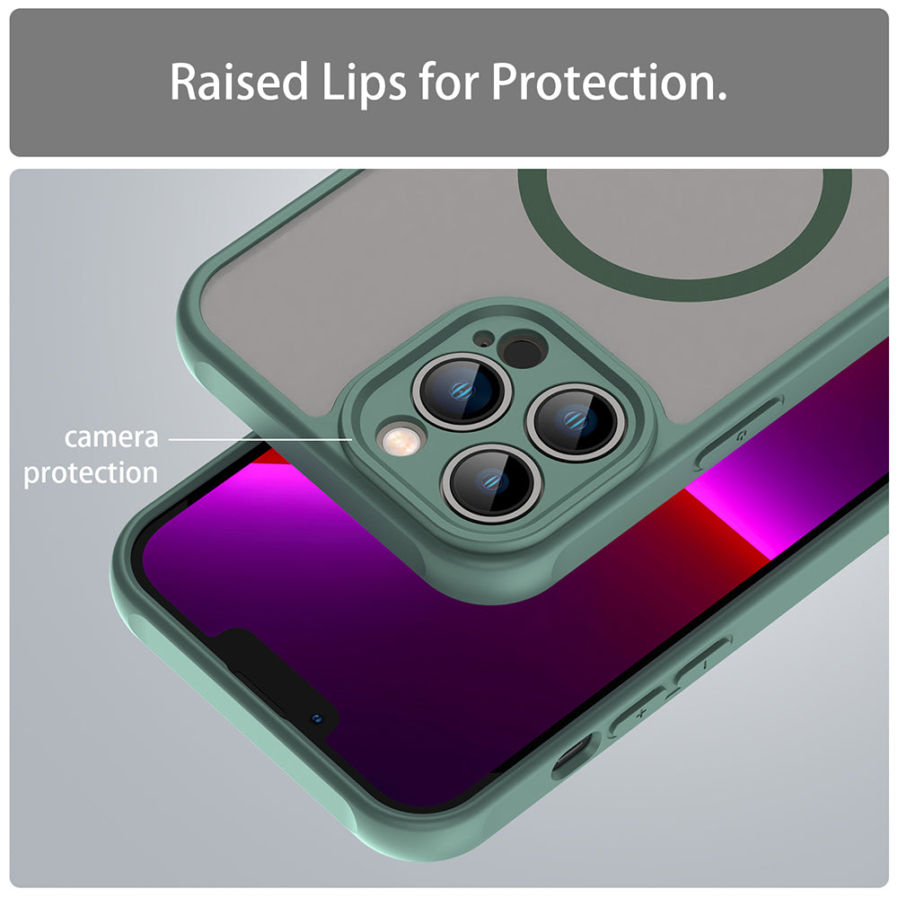 Coque MagSafe pour Apple iPhone 13 Pro, Techsuit, HaloFrost II, Vert