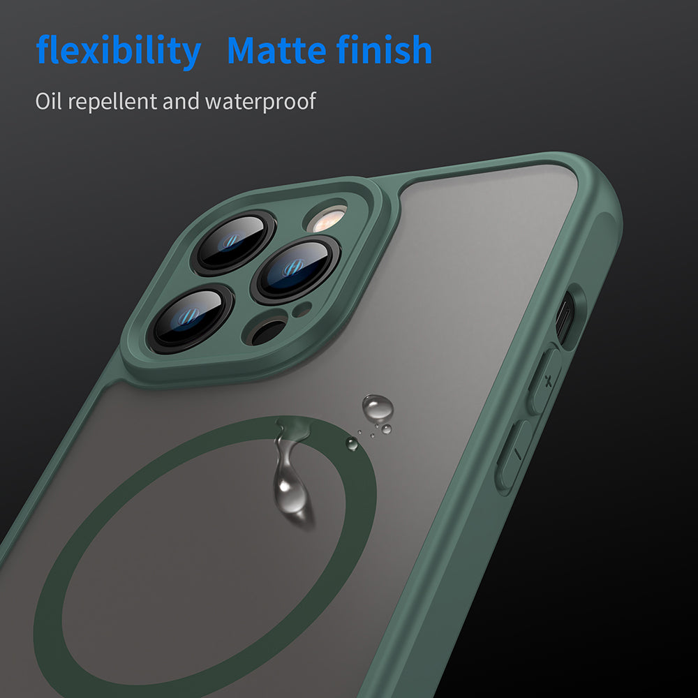 Coque MagSafe pour Apple iPhone 13 Pro, Techsuit, HaloFrost II, Vert