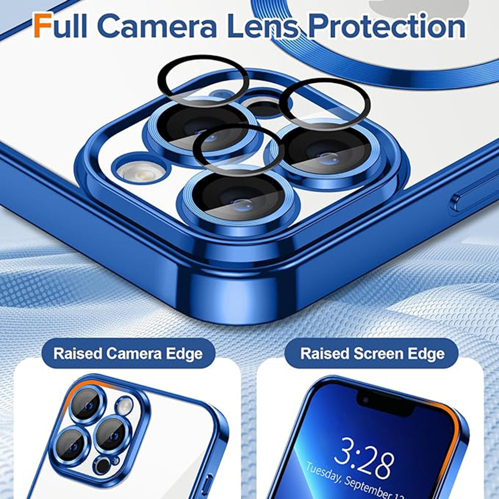 MagSafe Case for Apple iPhone 13 Pro, Techsuit, Luxury Crystal, Dark Blue