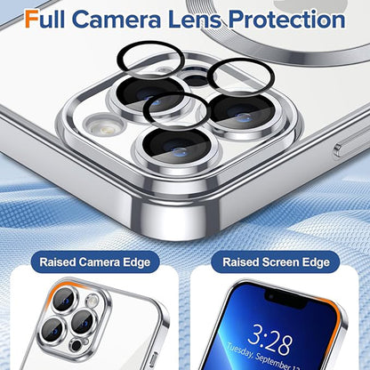 MagSafe Case for Apple iPhone 13 Pro, Techsuit, Luxury Crystal, Silver