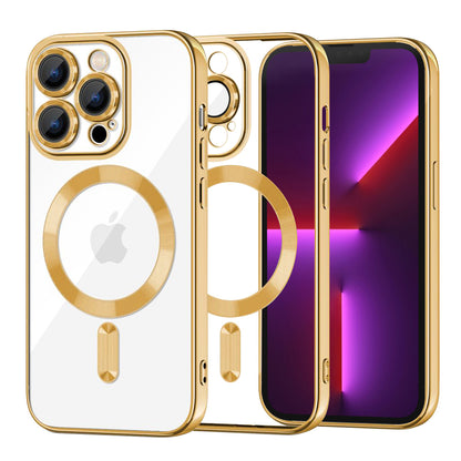 Coque MagSafe pour Apple iPhone 13 Pro, Techsuit, Luxury Crystal, Dorée