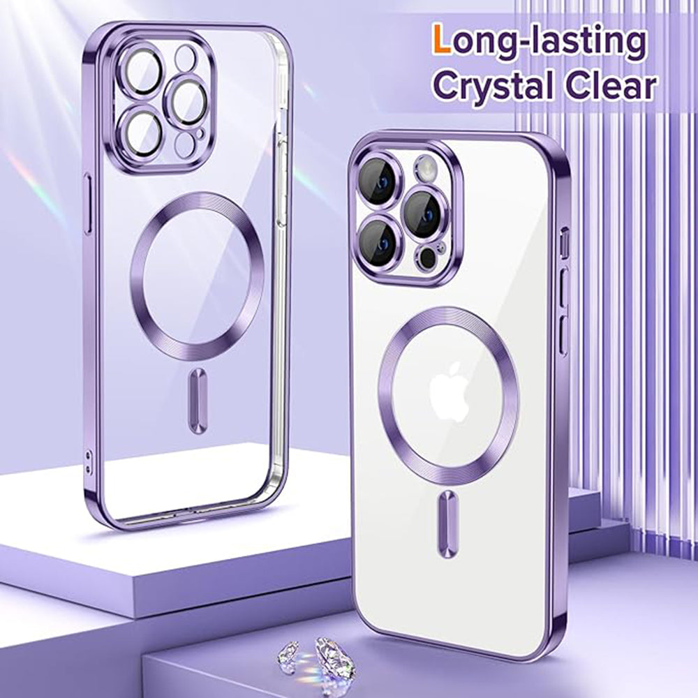 Coque MagSafe pour Apple iPhone 13 Pro, Techsuit, Luxury Crystal, Violet Clair