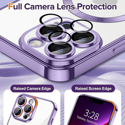 Coque MagSafe pour Apple iPhone 13 Pro, Techsuit, Luxury Crystal, Violet Clair