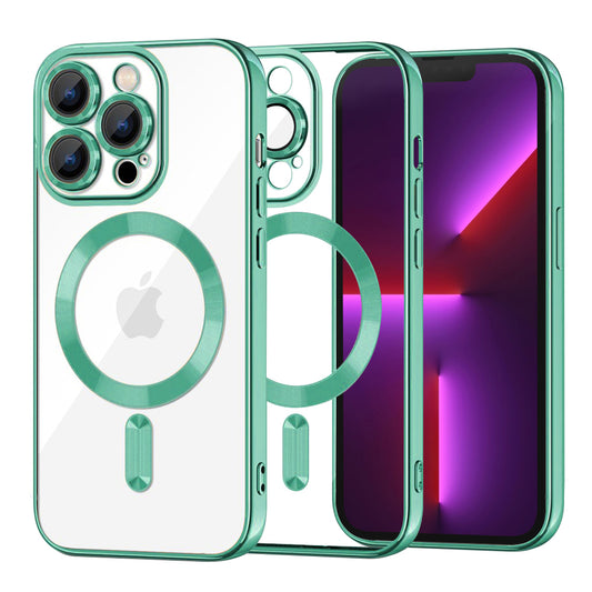 Coque MagSafe pour Apple iPhone 13 Pro, Techsuit, Luxury Crystal, Vert Clair