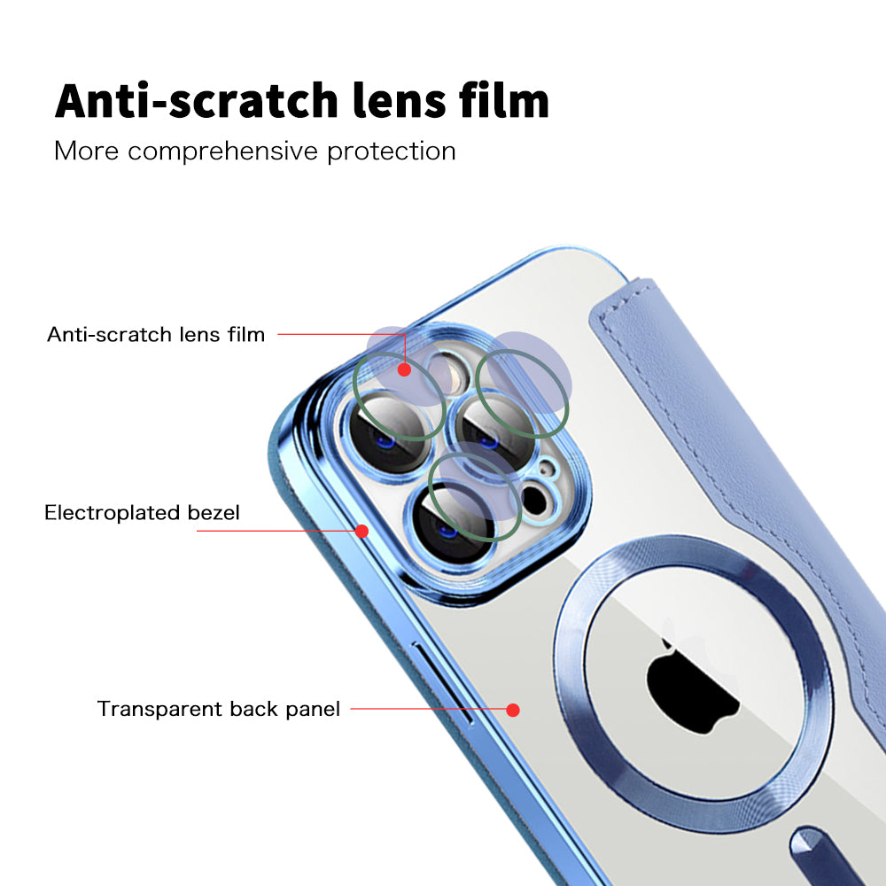MagSafe Case for Apple iPhone 13 Pro, Techsuit, SmartMag Book, Blue