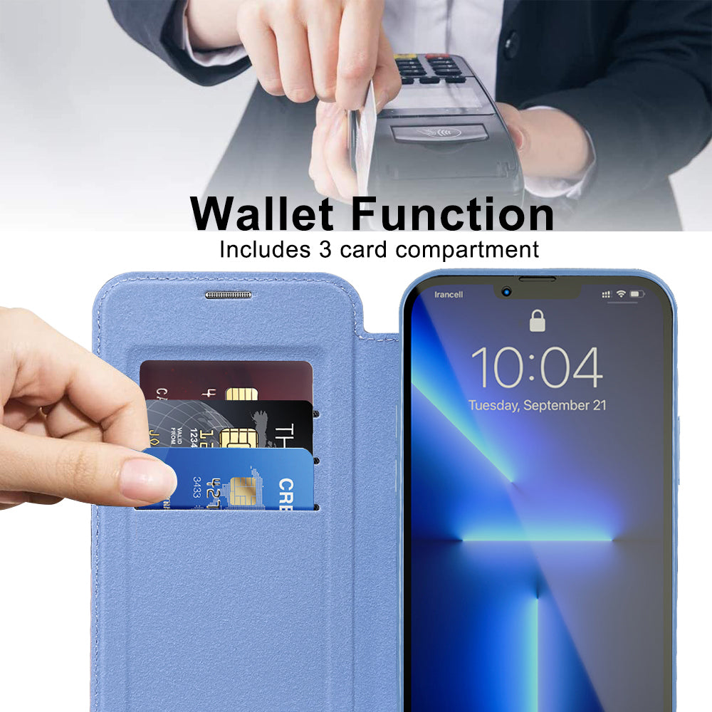 MagSafe Case for Apple iPhone 13 Pro, Techsuit, SmartMag Book, Blue