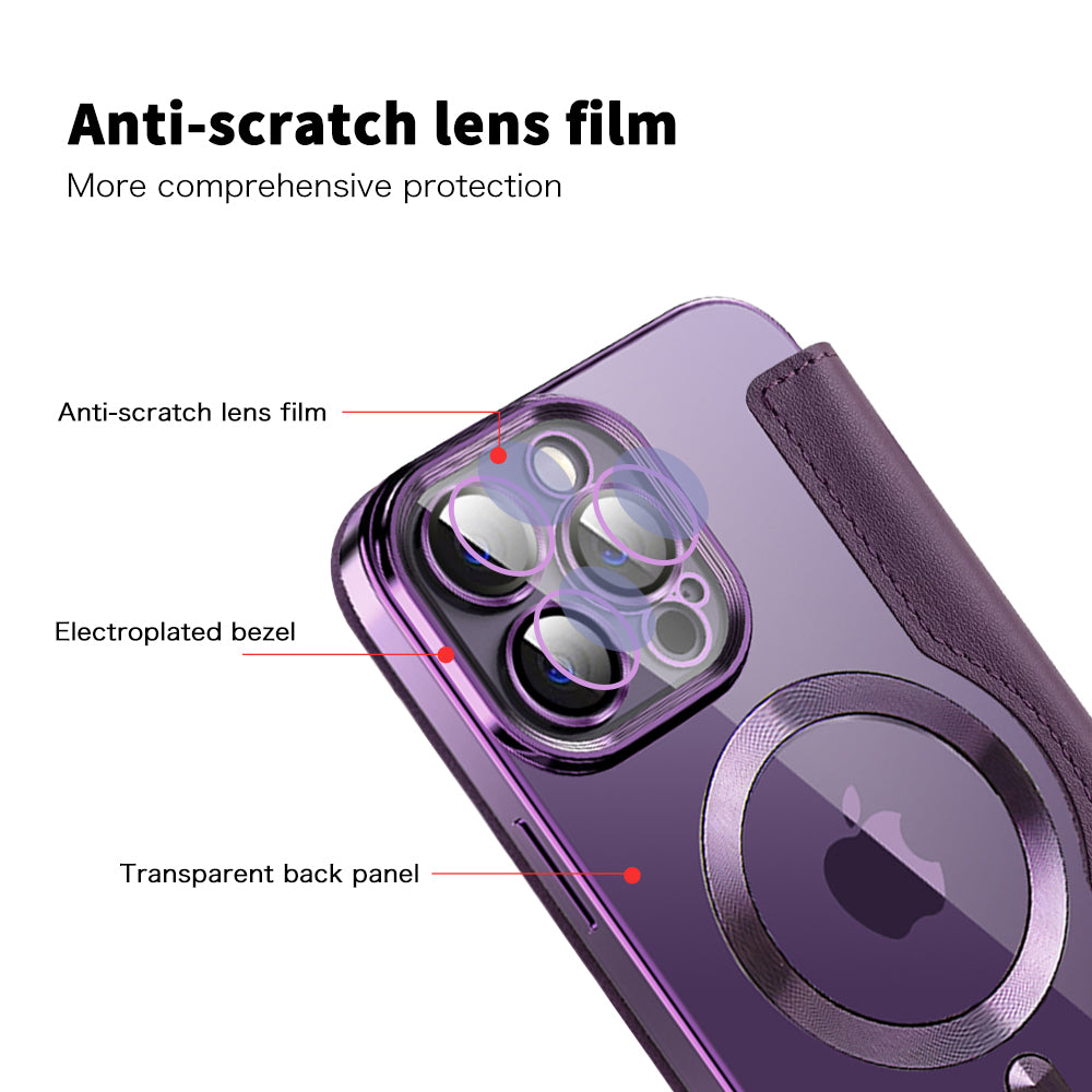 MagSafe Case for Apple iPhone 13 Pro, Techsuit, SmartMag Book, Purple