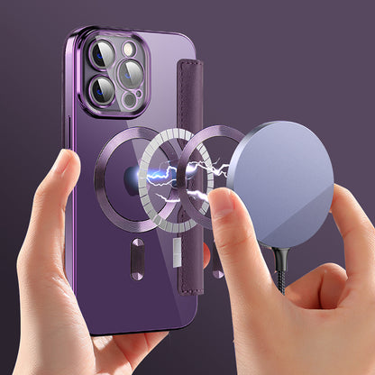 MagSafe Case for Apple iPhone 13 Pro, Techsuit, SmartMag Book, Purple