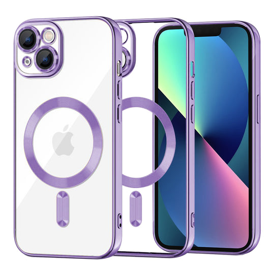 Coque MagSafe pour Apple iPhone 13, Techsuit, Luxury Crystal, Violet Clair