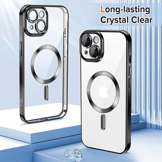 Coque MagSafe pour Apple iPhone 13, Techsuit, Luxury Crystal, Noire