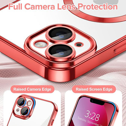 Coque MagSafe pour Apple iPhone 13, Techsuit, Luxury Crystal, Rouge
