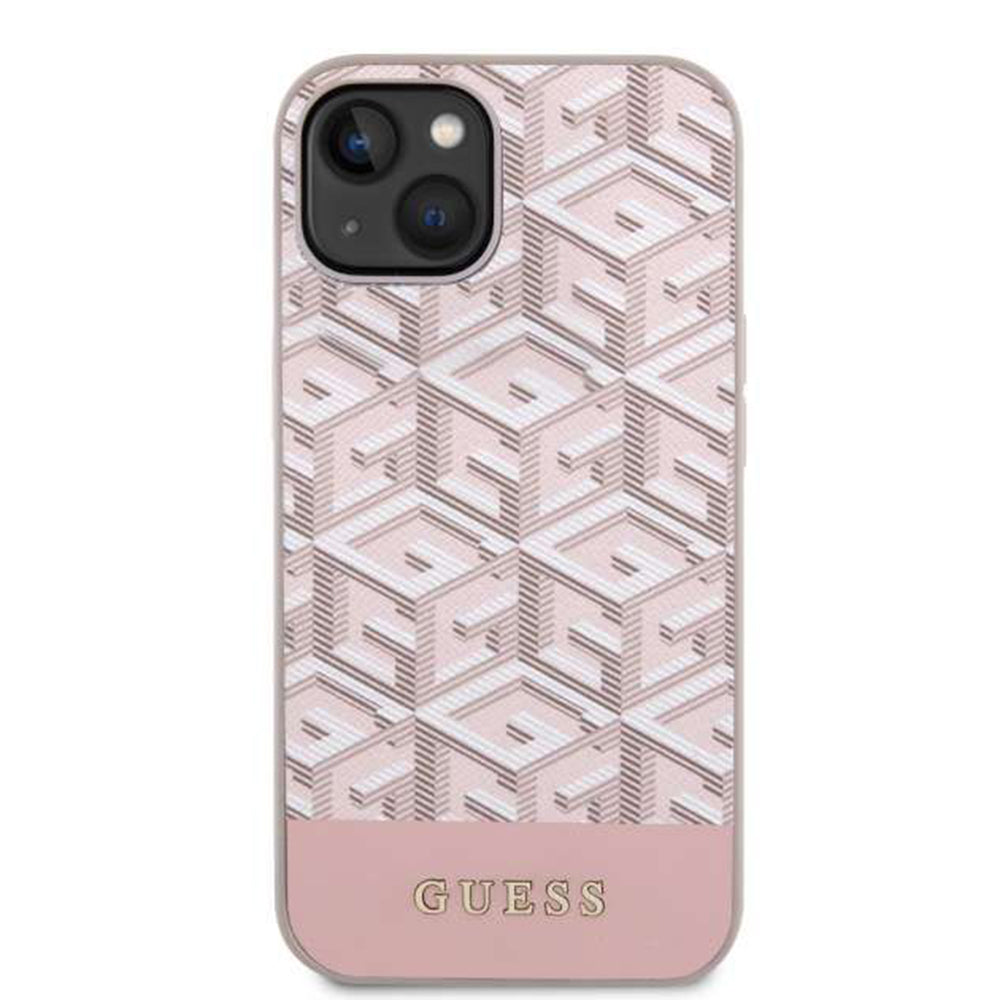 Coque MagSafe pour Apple iPhone 14, Guess, GCube Stripes, Rose