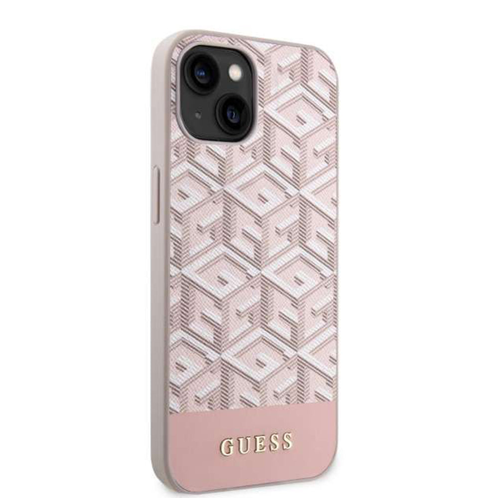 Coque MagSafe pour Apple iPhone 14, Guess, GCube Stripes, Rose