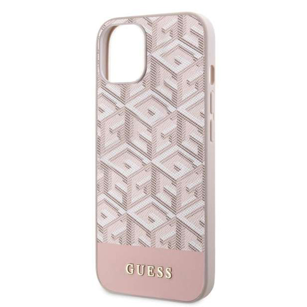 Coque MagSafe pour Apple iPhone 14, Guess, GCube Stripes, Rose