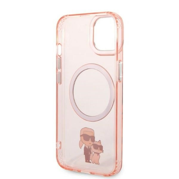 MagSafe Case for Apple iPhone 14, Karl Lagerfeld, Ikonik Karl & Choupette, Pink