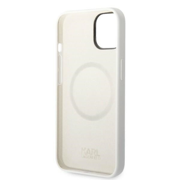 Étui MagSafe pour Apple iPhone 14 Plus, Karl Lagerfeld, Silicone Choupette, Blanc