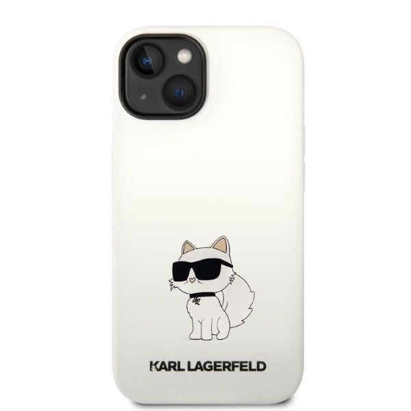 Étui MagSafe pour Apple iPhone 14 Plus, Karl Lagerfeld, Silicone Choupette, Blanc