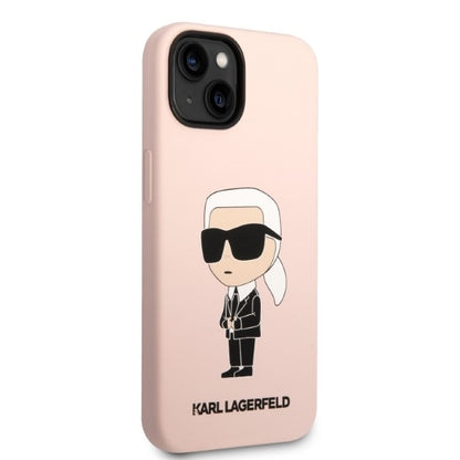 MagSafe Case for Apple iPhone 14 Plus, Karl Lagerfeld, Ikonik Karl Silicone, Pink