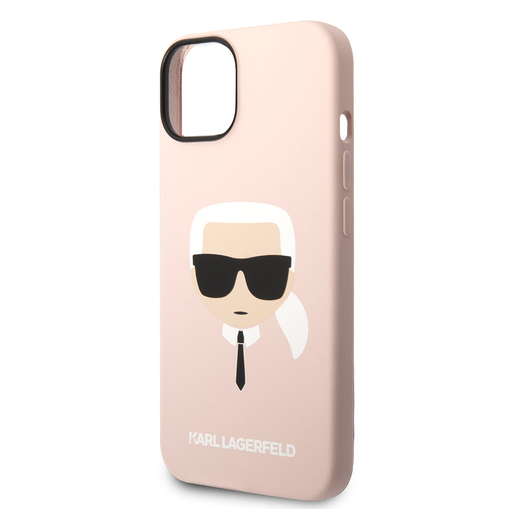 MagSafe Case for Apple iPhone 14 Plus, Karl Lagerfeld, Silicone Karl's Head, Pink