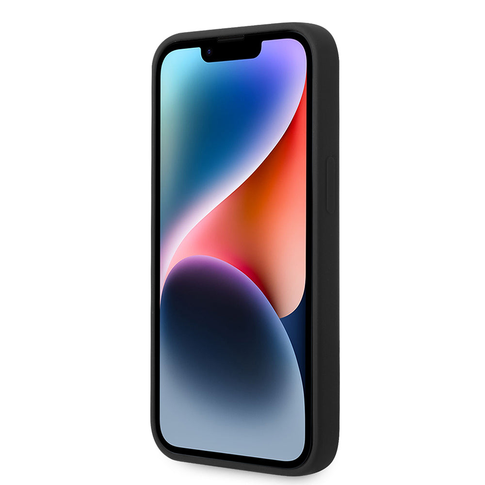 Étui MagSafe pour Apple iPhone 14 Plus, Karl Lagerfeld, Plaque en Silicone, Noir