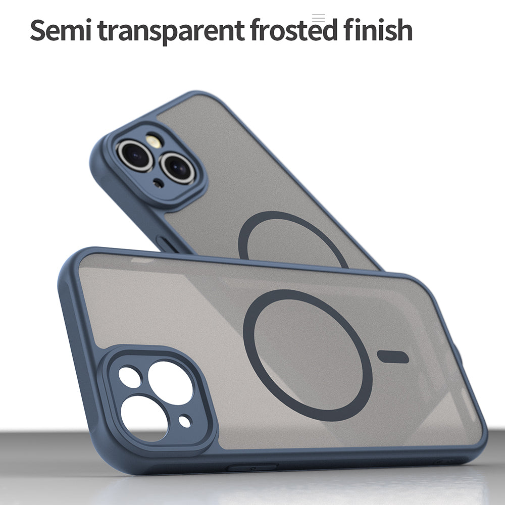 Coque MagSafe pour Apple iPhone 14 Plus, Techsuit, HaloFrost II, Bleu marine
