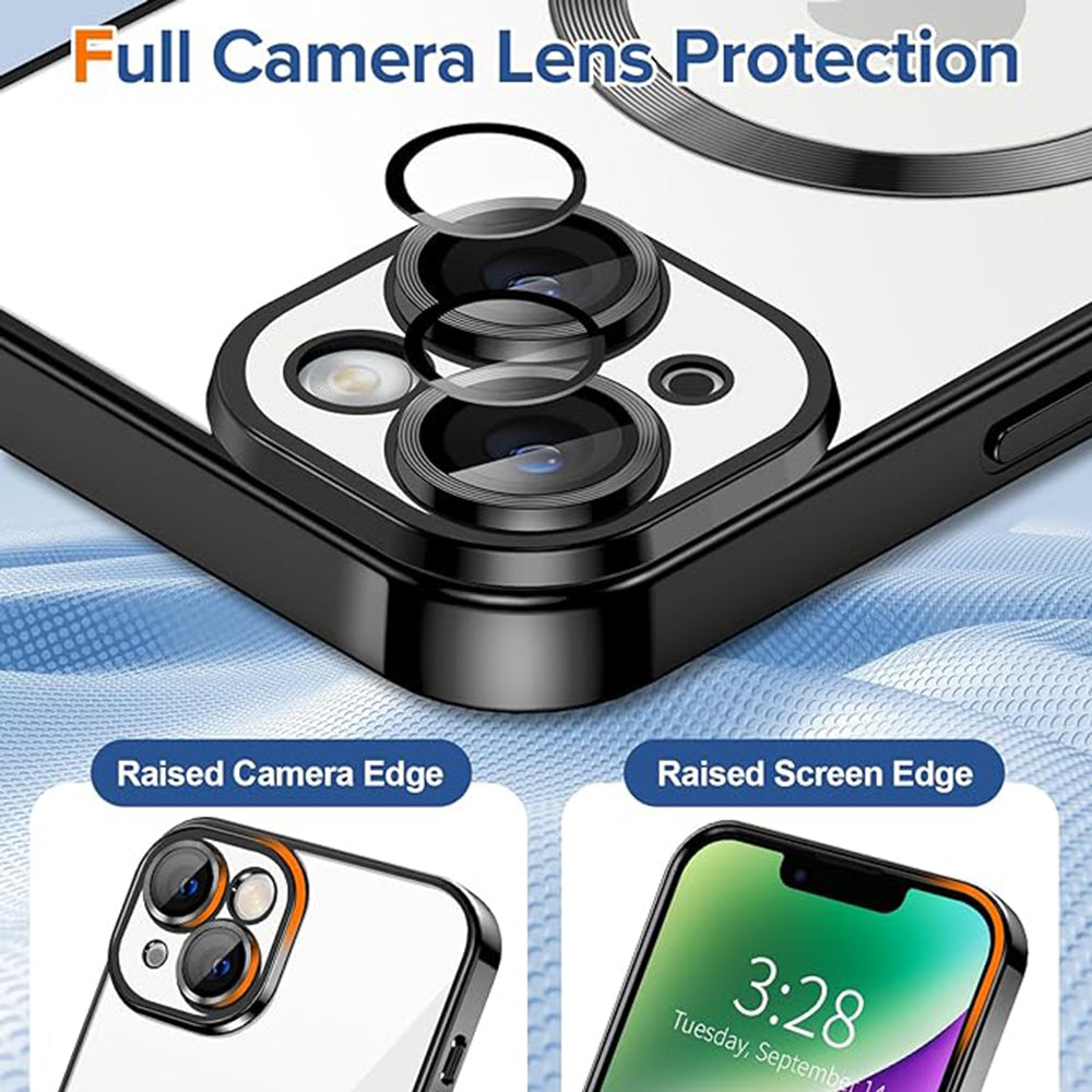 Coque MagSafe pour Apple iPhone 14 Plus, Techsuit, Luxury Crystal, Noire