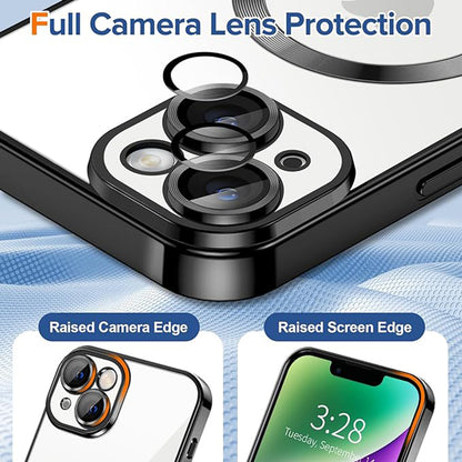 Coque MagSafe pour Apple iPhone 14 Plus, Techsuit, Luxury Crystal, Noire