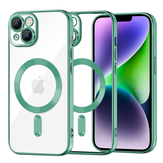 Coque MagSafe pour Apple iPhone 14 Plus, Techsuit, Luxury Crystal, Vert Clair