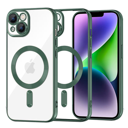 Coque MagSafe pour Apple iPhone 14 Plus, Techsuit, Luxury Crystal, Vert Foncé