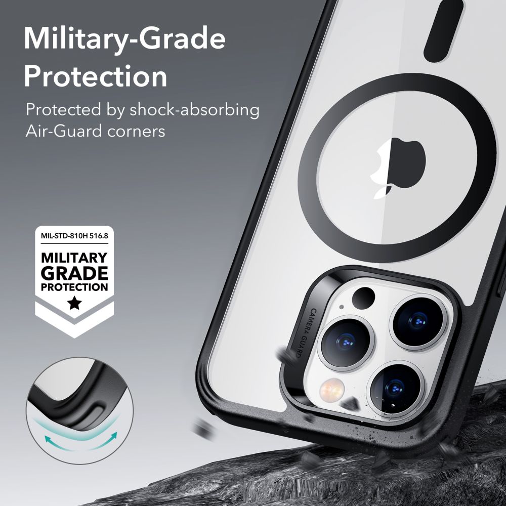 Coque MagSafe pour Apple iPhone 14 Pro, ESR, Classic Hybrid, Noire Transparente