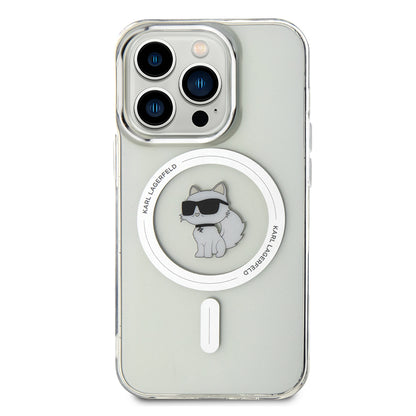 Coque MagSafe pour Apple iPhone 14 Pro, Karl Lagerfeld, IML Choupette, Transparente