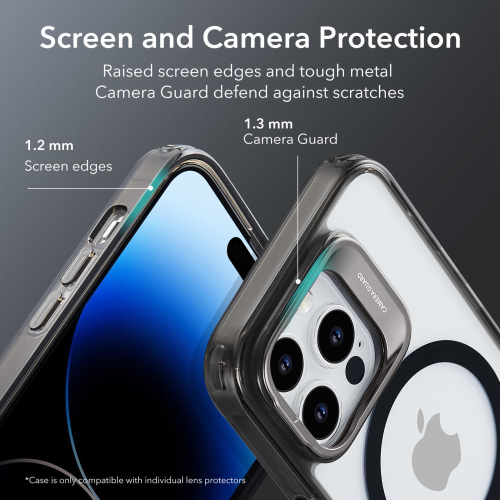 Coque MagSafe pour Apple iPhone 14 Pro Max, ESR, Classic Kickstand, Noire Transparente